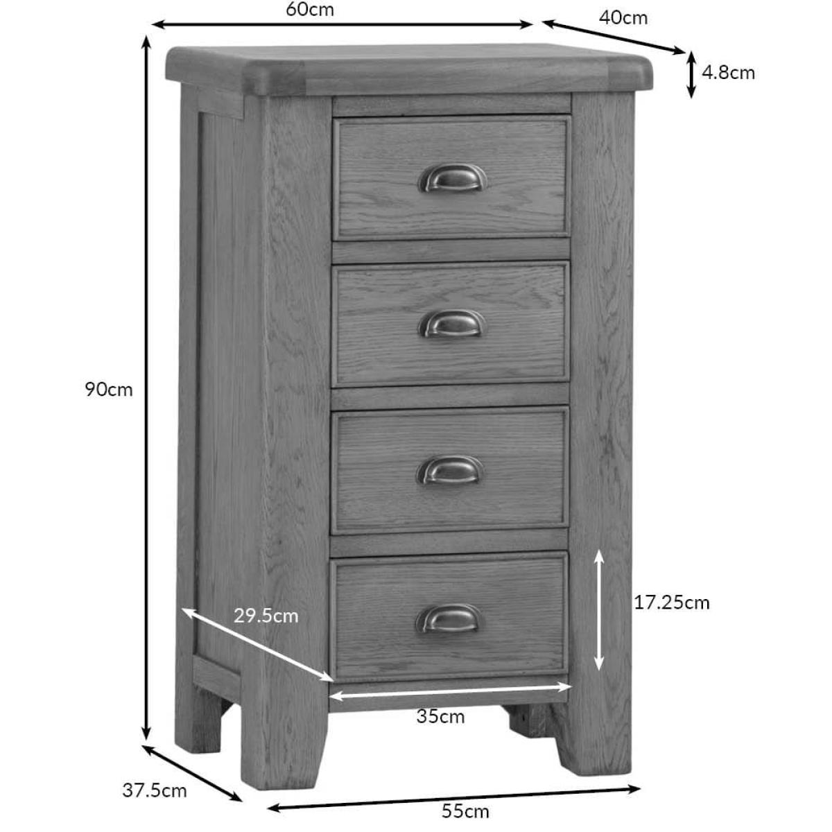 Wessex Smoked Oak 4 Drawer Tallboy – image 12