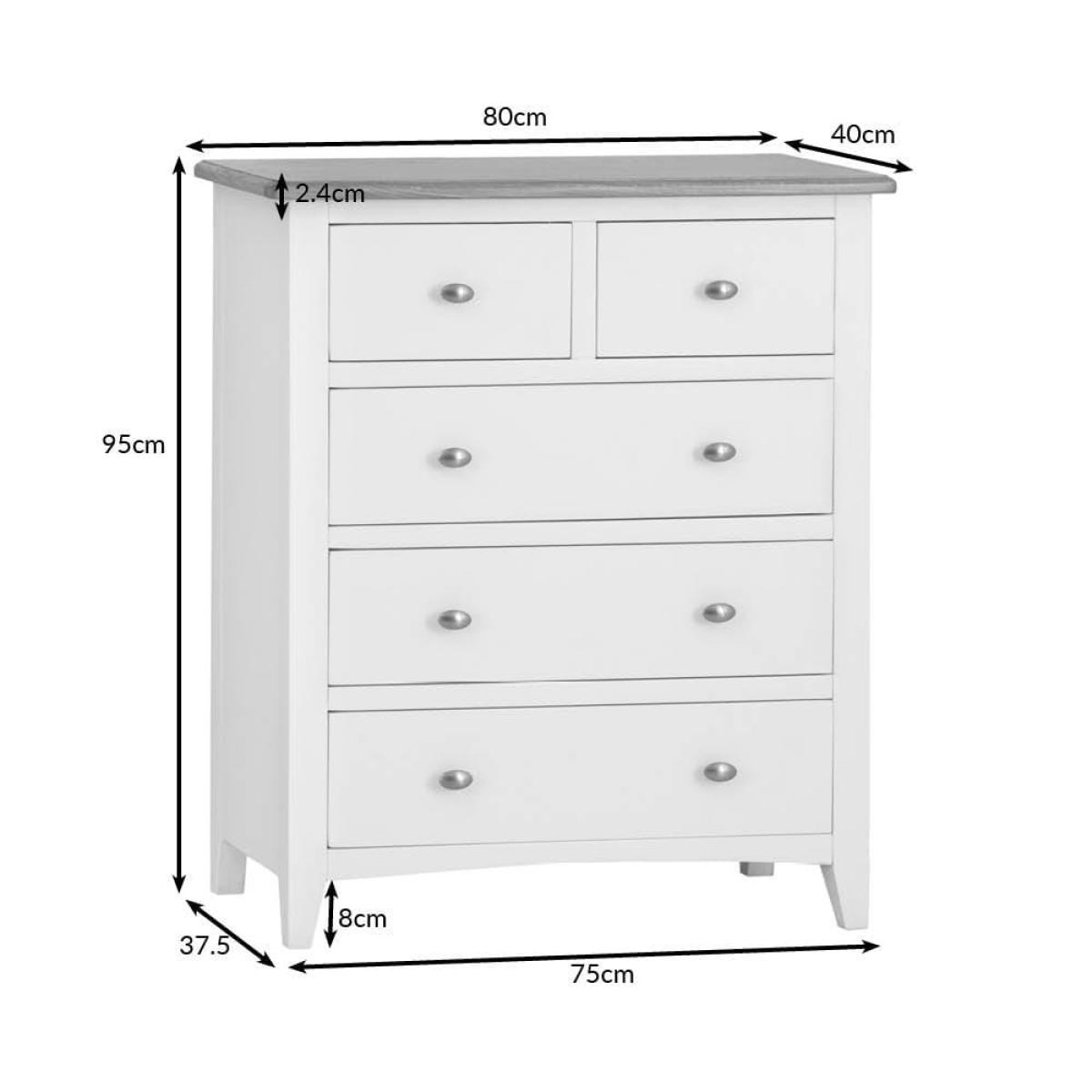 Gloucester Midnight Grey Painted 2 Over 3 Chest – image 11