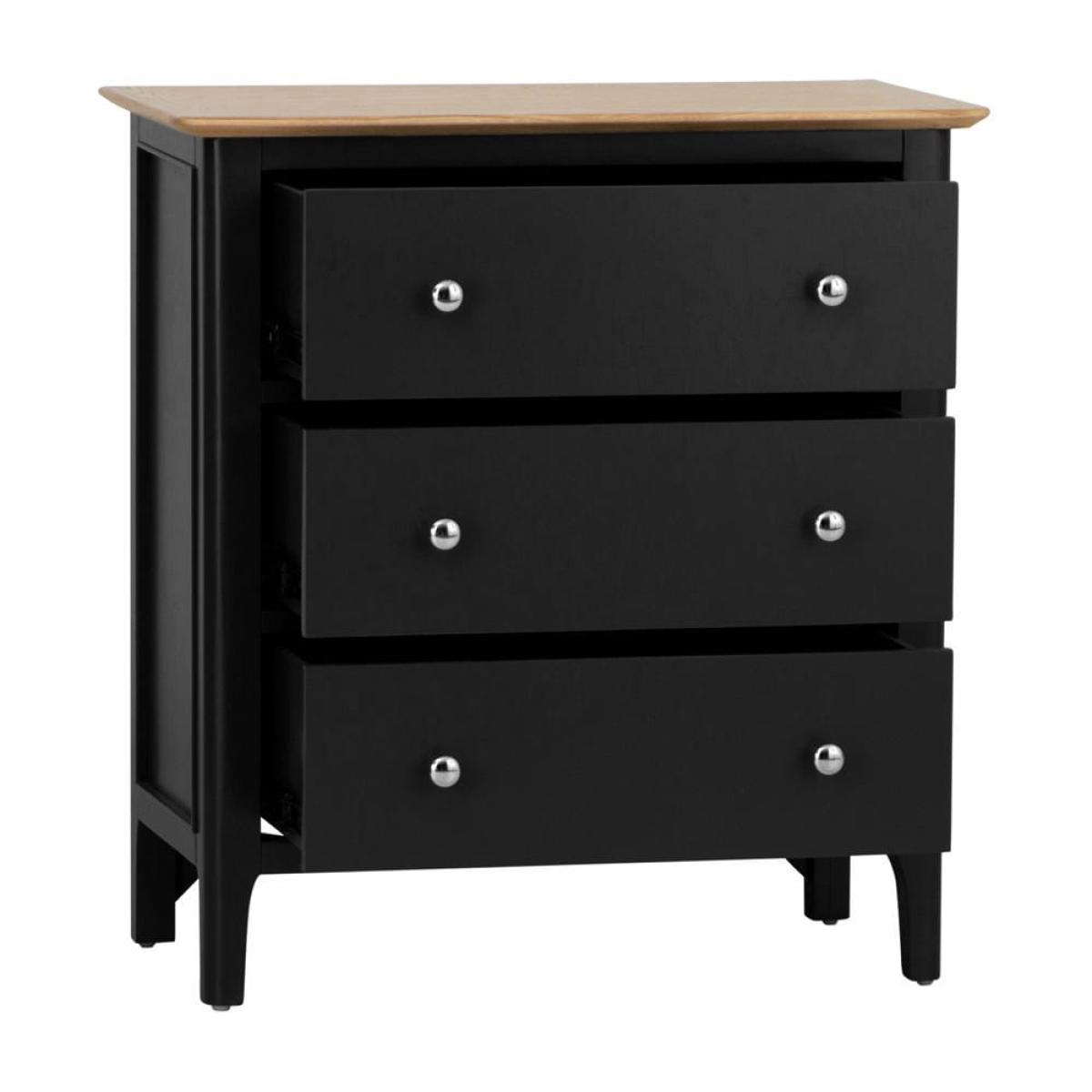 Bergen Black Painted Oak Chest of 3 Drawers – image 3