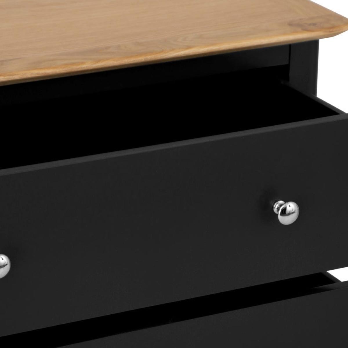 Bergen Black Painted Oak Chest of 3 Drawers – image 5