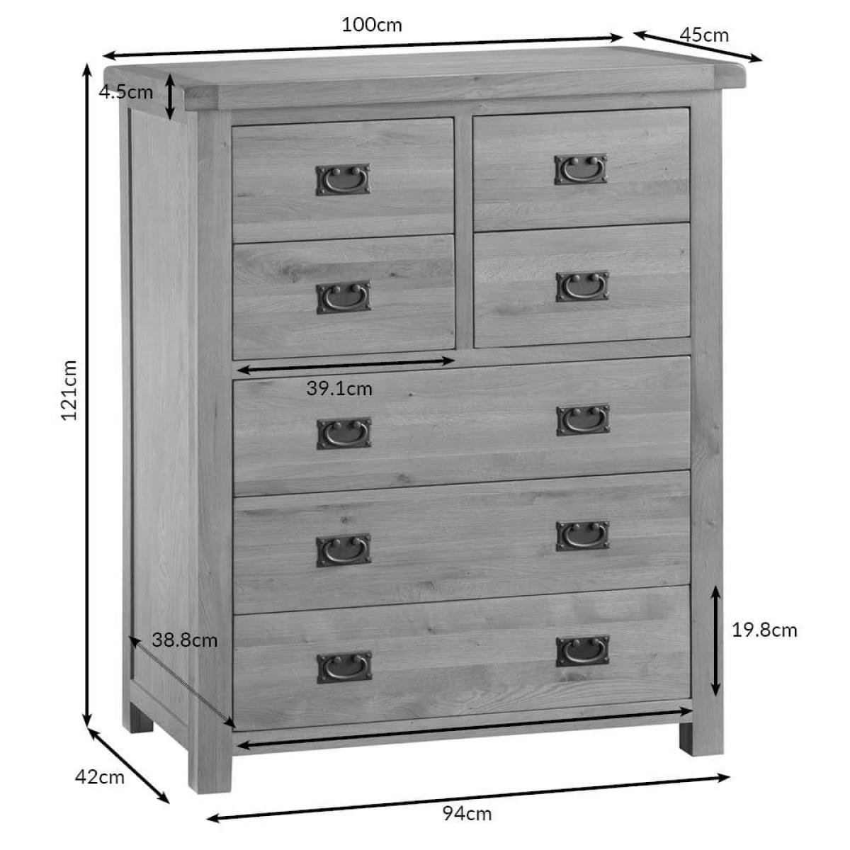 Winchester Oak 4 Over 3 Chest – image 8