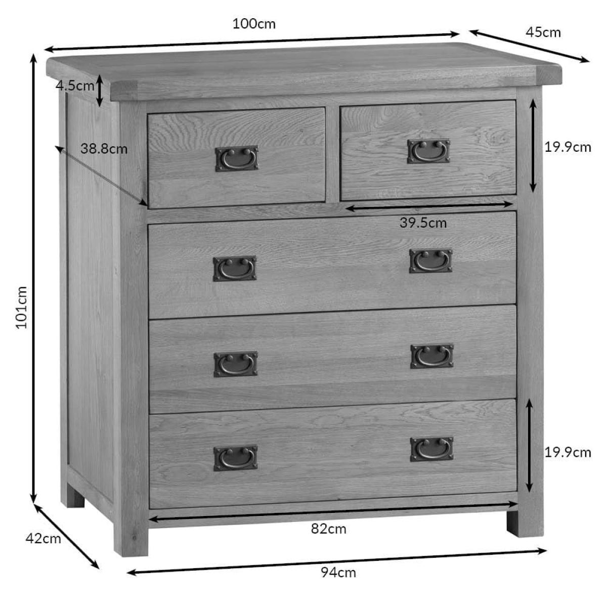Winchester Oak 2 Over 3 Chest – image 11