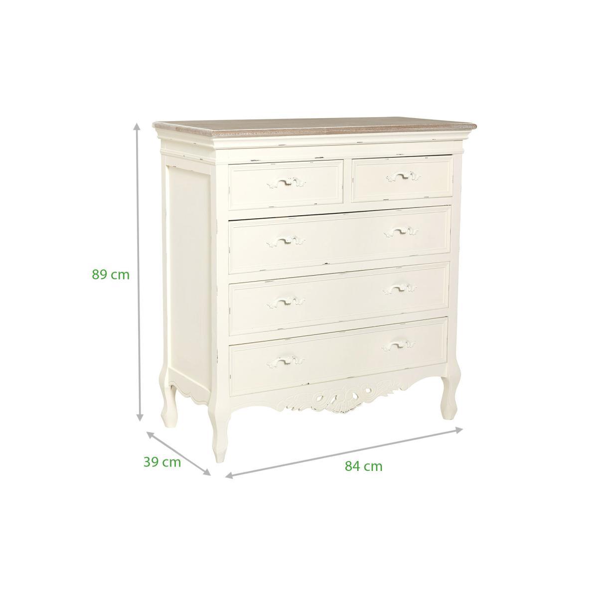 Camille Ivory 5 Drawer Chest Cream – image 2