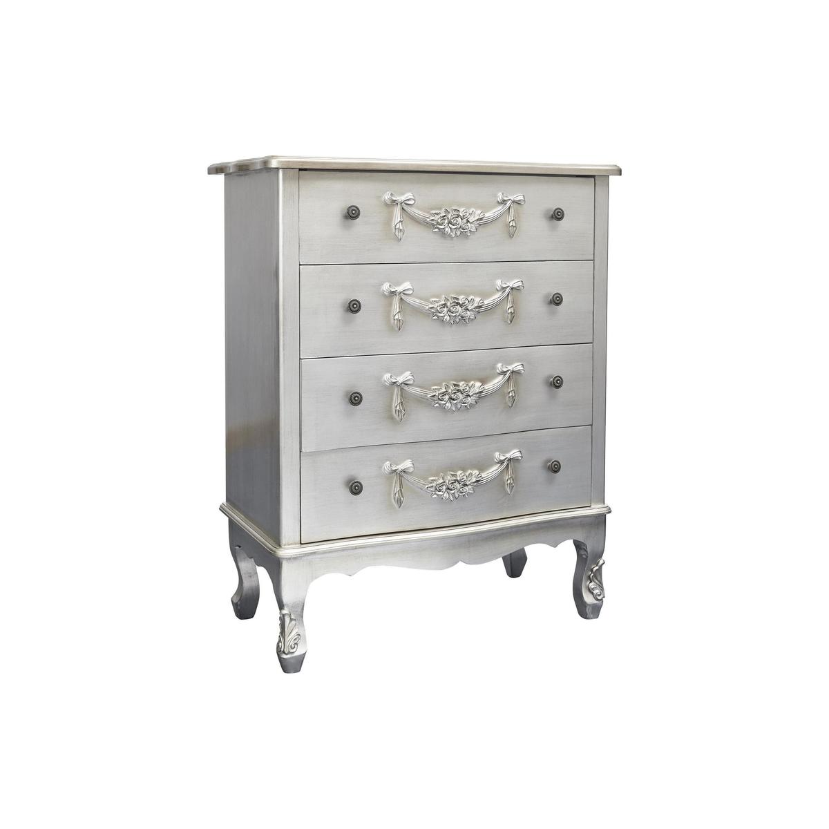 Toulouse Silver Wide 4 Drawer Chest Silver – image 2