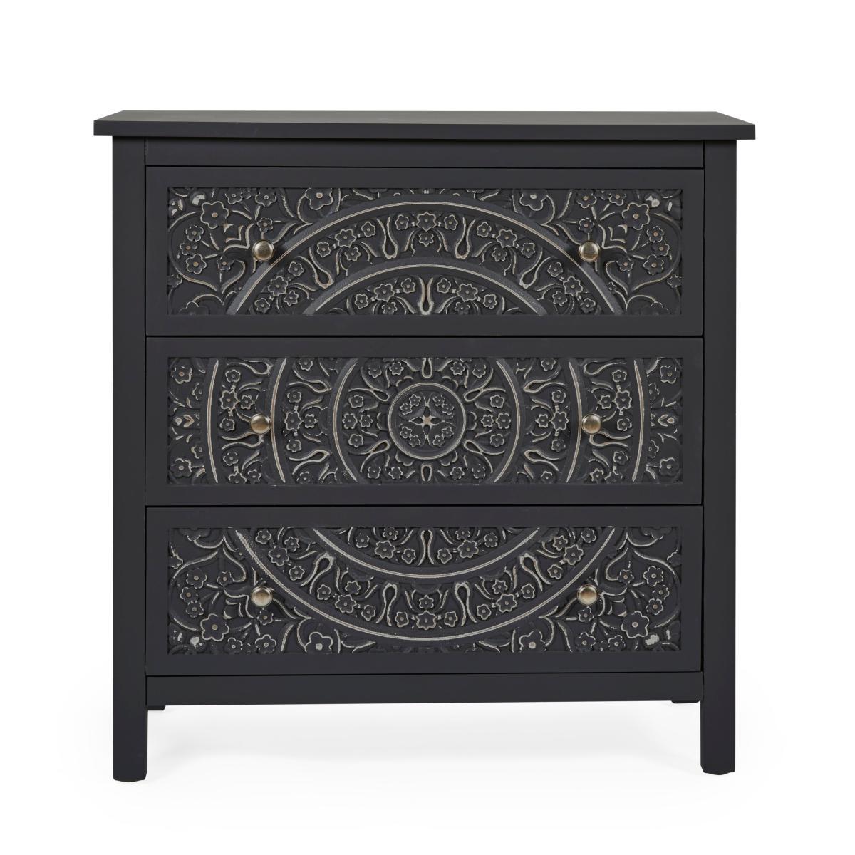 Samira Charcoal 3 Drawer Chest Charcoal – image 2