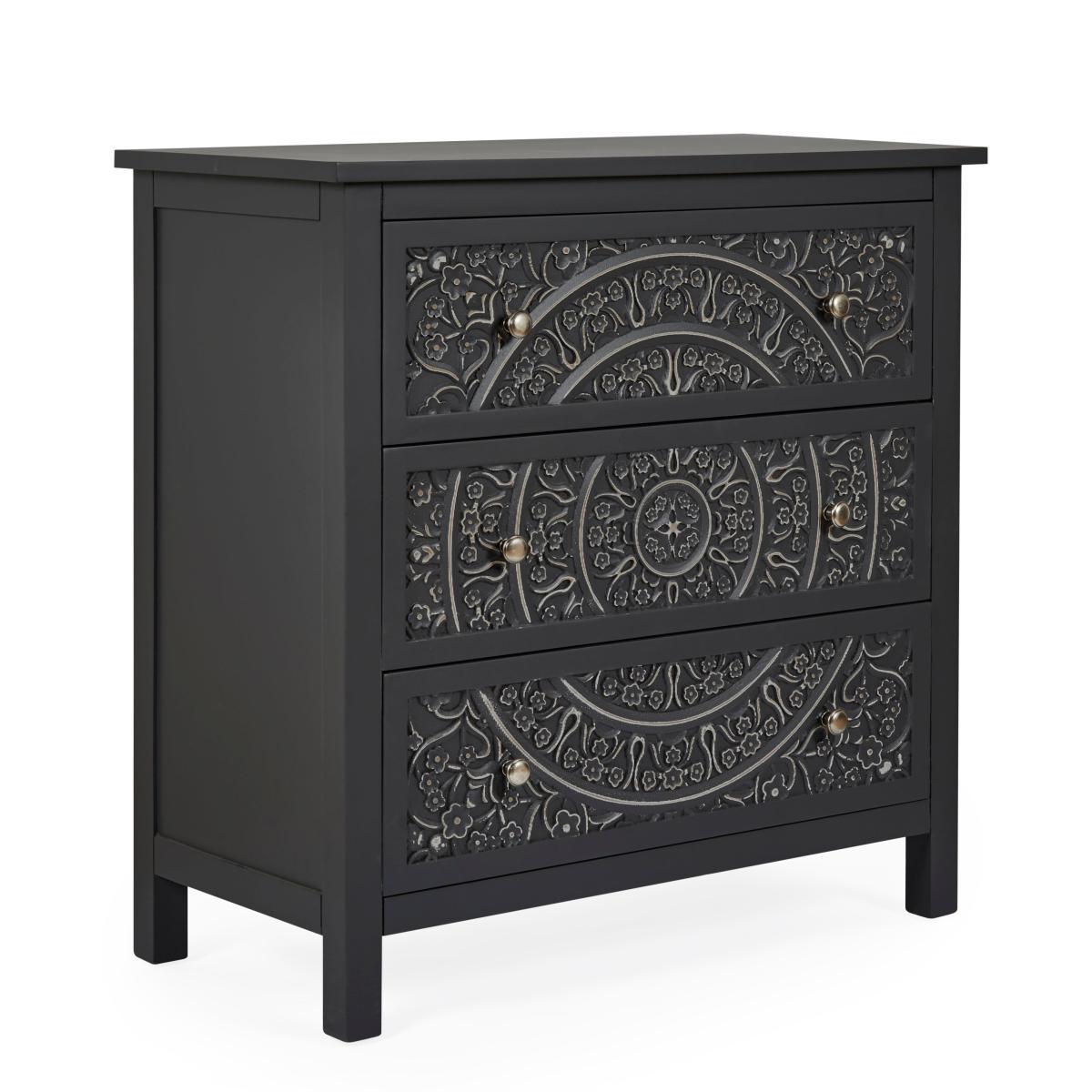 Samira Charcoal 3 Drawer Chest Charcoal – image 3