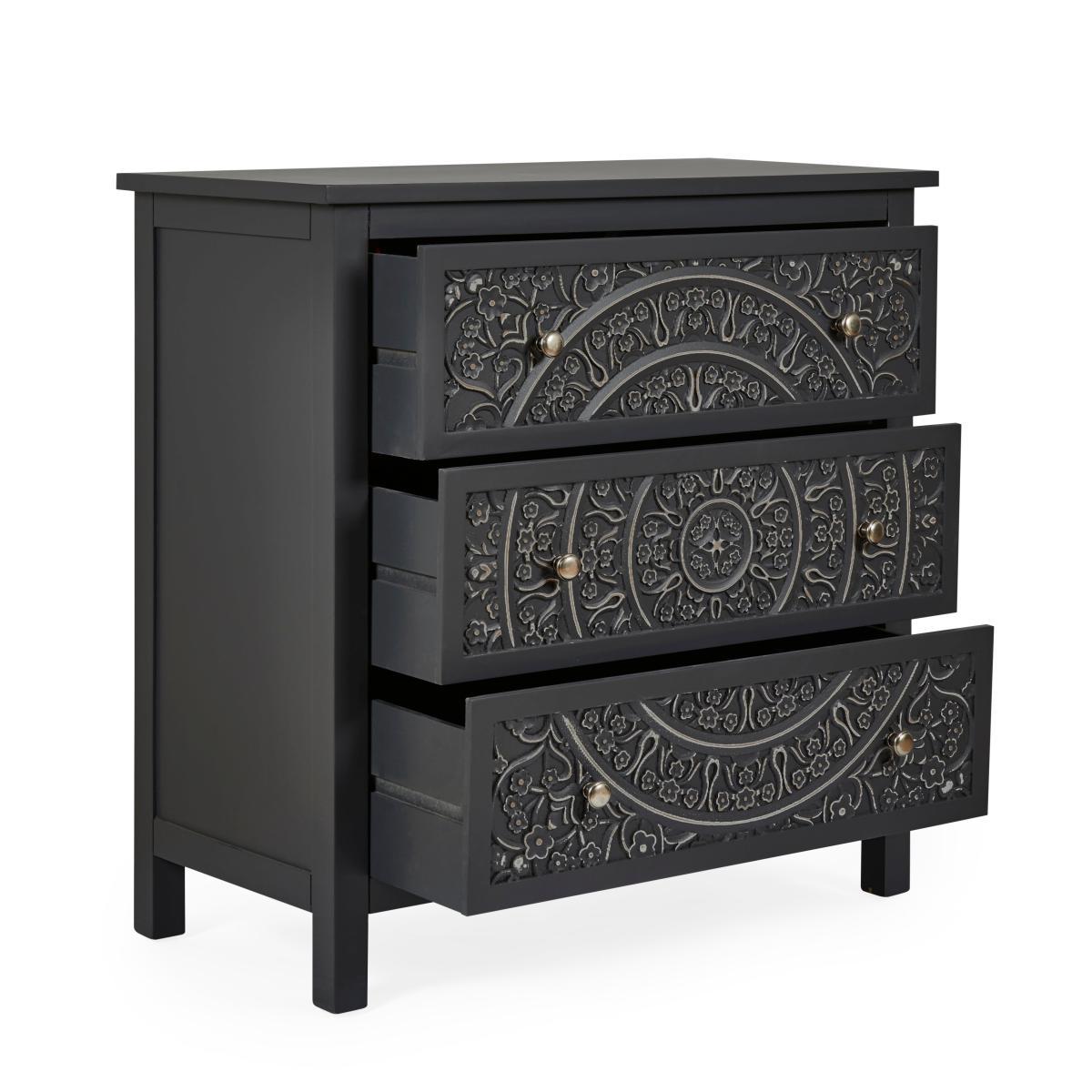 Samira Charcoal 3 Drawer Chest Charcoal – image 4