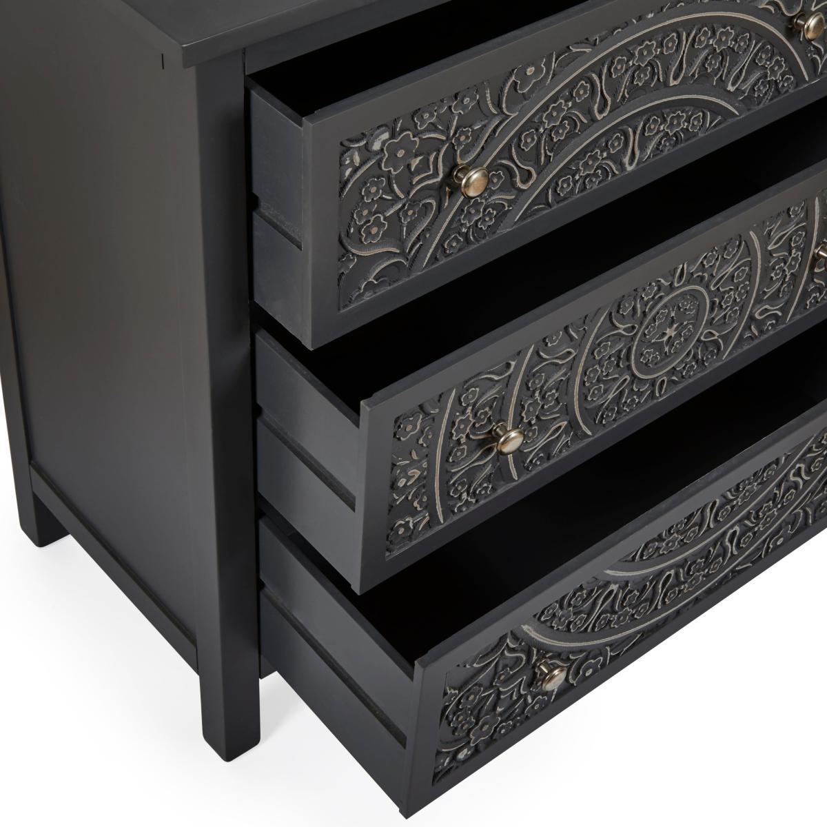 Samira Charcoal 3 Drawer Chest Charcoal – image 5