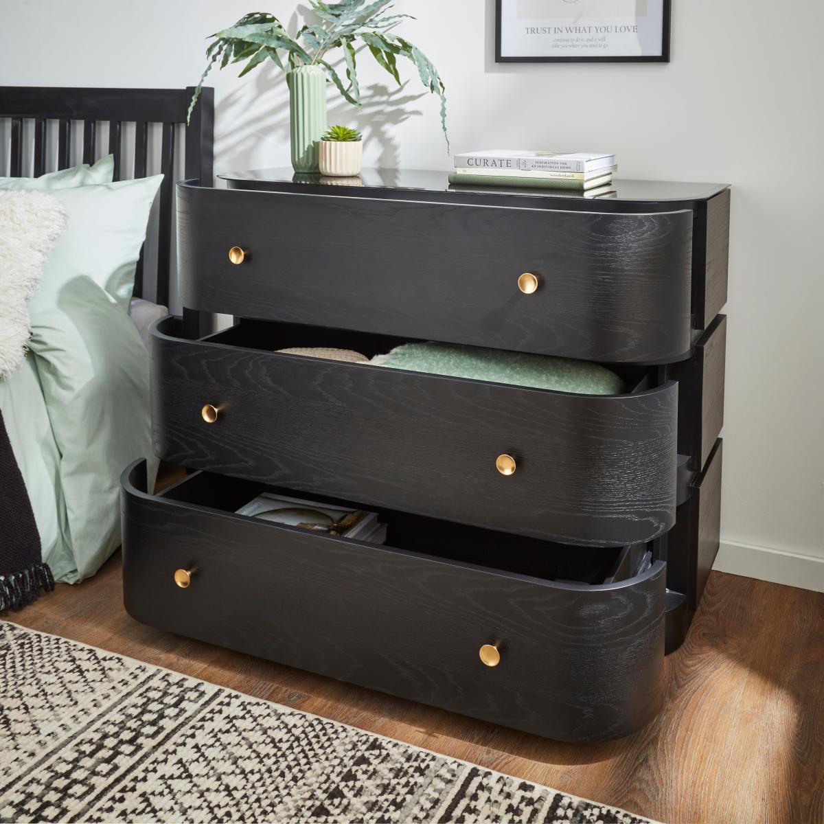 Azula 3 Drawer Chest Black – image 2