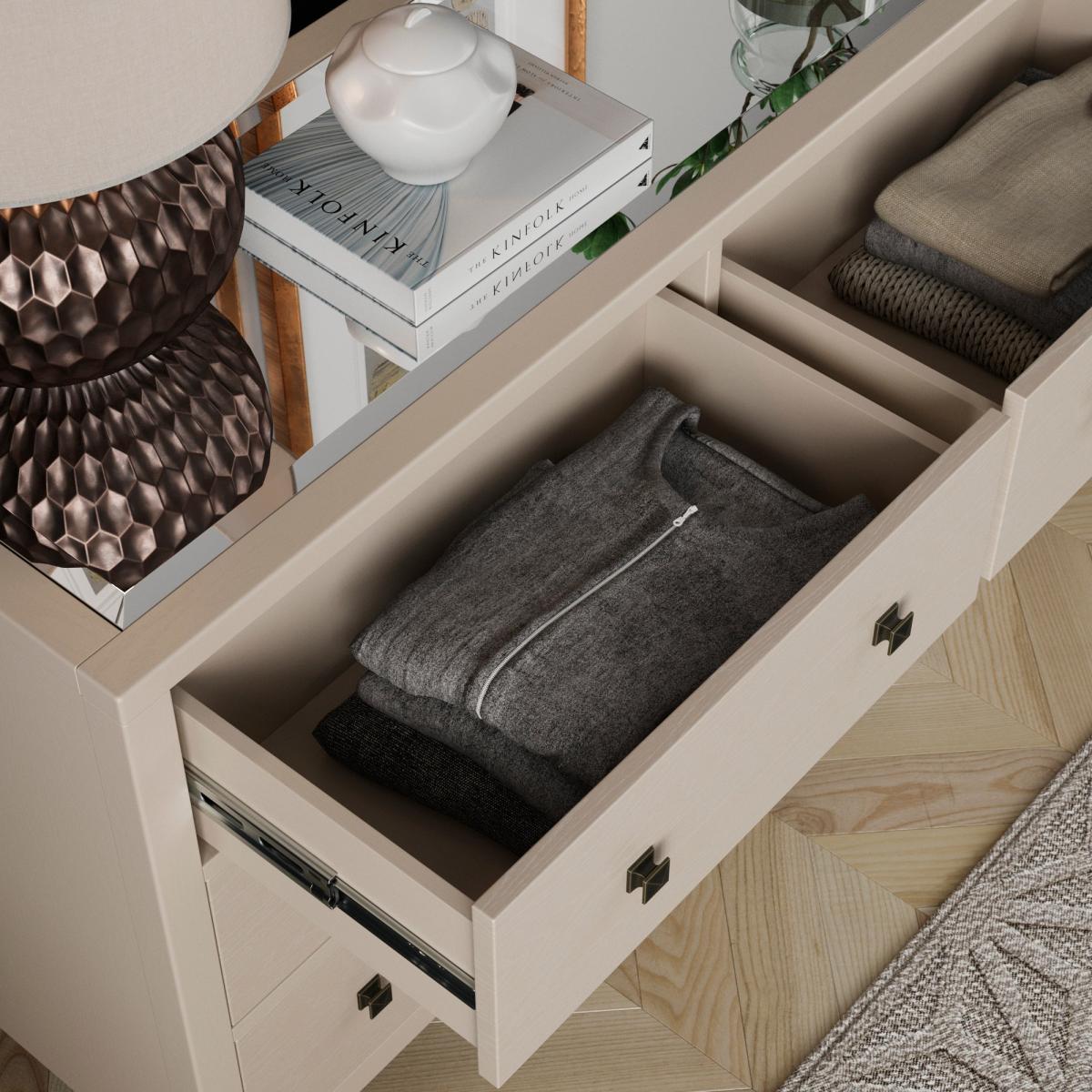 Luxe Wide 6 Drawer Chest Of Drawers Natural – image 5