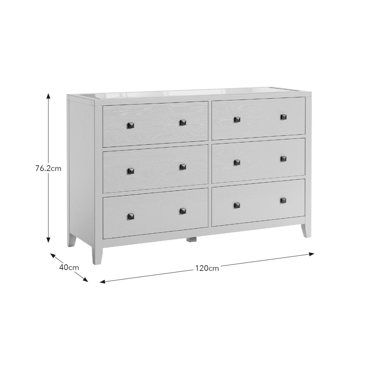 Luxe Wide 6 Drawer Chest Of Drawers Natural – image 7