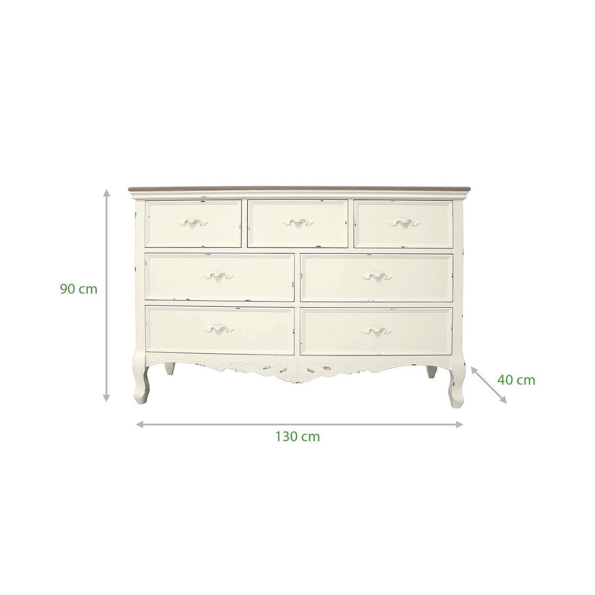 Camille Ivory 7 Drawer Chest Cream White – image 3