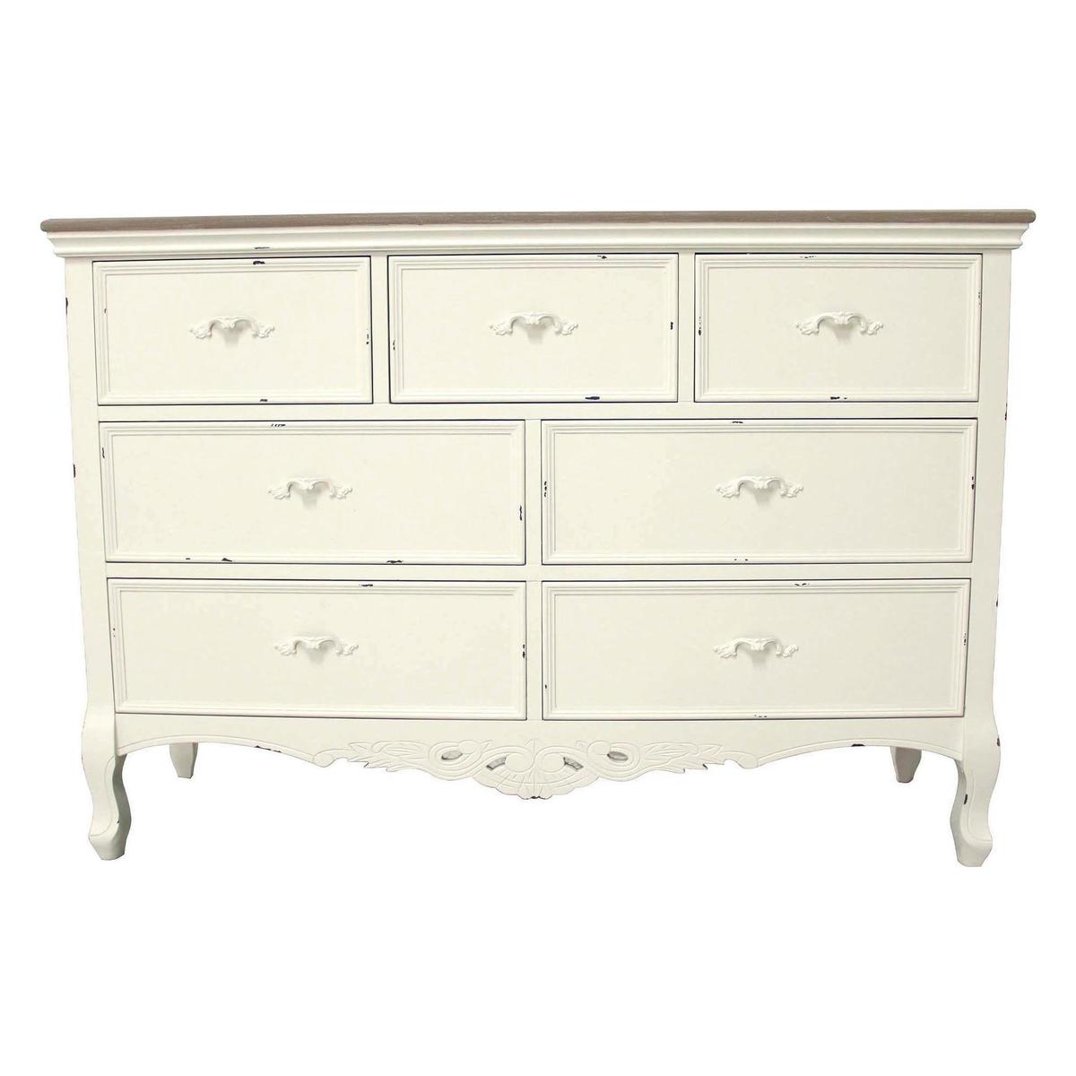 Camille Ivory 7 Drawer Chest Cream White – image 1