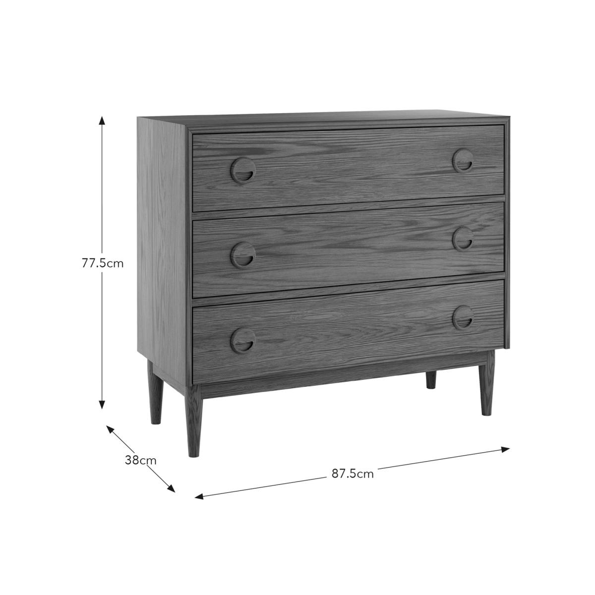 Elements Arja 3 Drawer Chest Brown – image 6