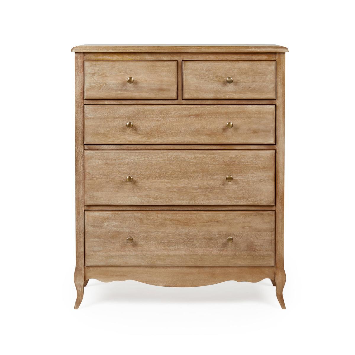 Giselle 5 Drawer Chest Wood (Brown) – image 2