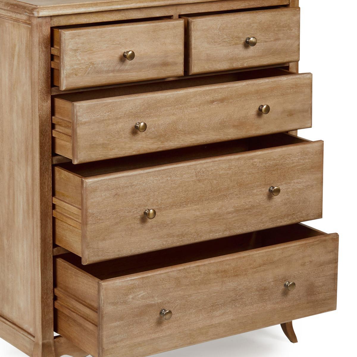 Giselle 5 Drawer Chest Wood (Brown) – image 4