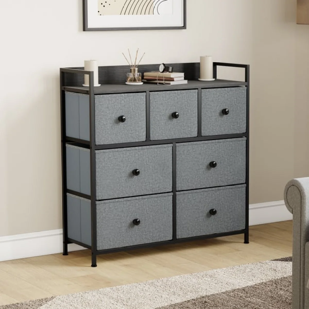 Maye 7 Drawer Fabric Chest – image 1
