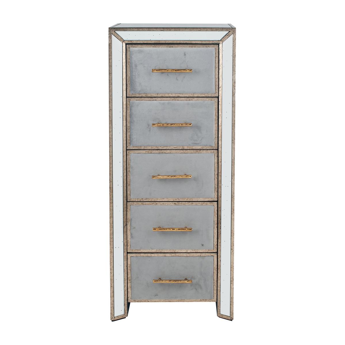Pacific Brindisi 5 Drawer Chest, Grey Velvet Grey – image 2