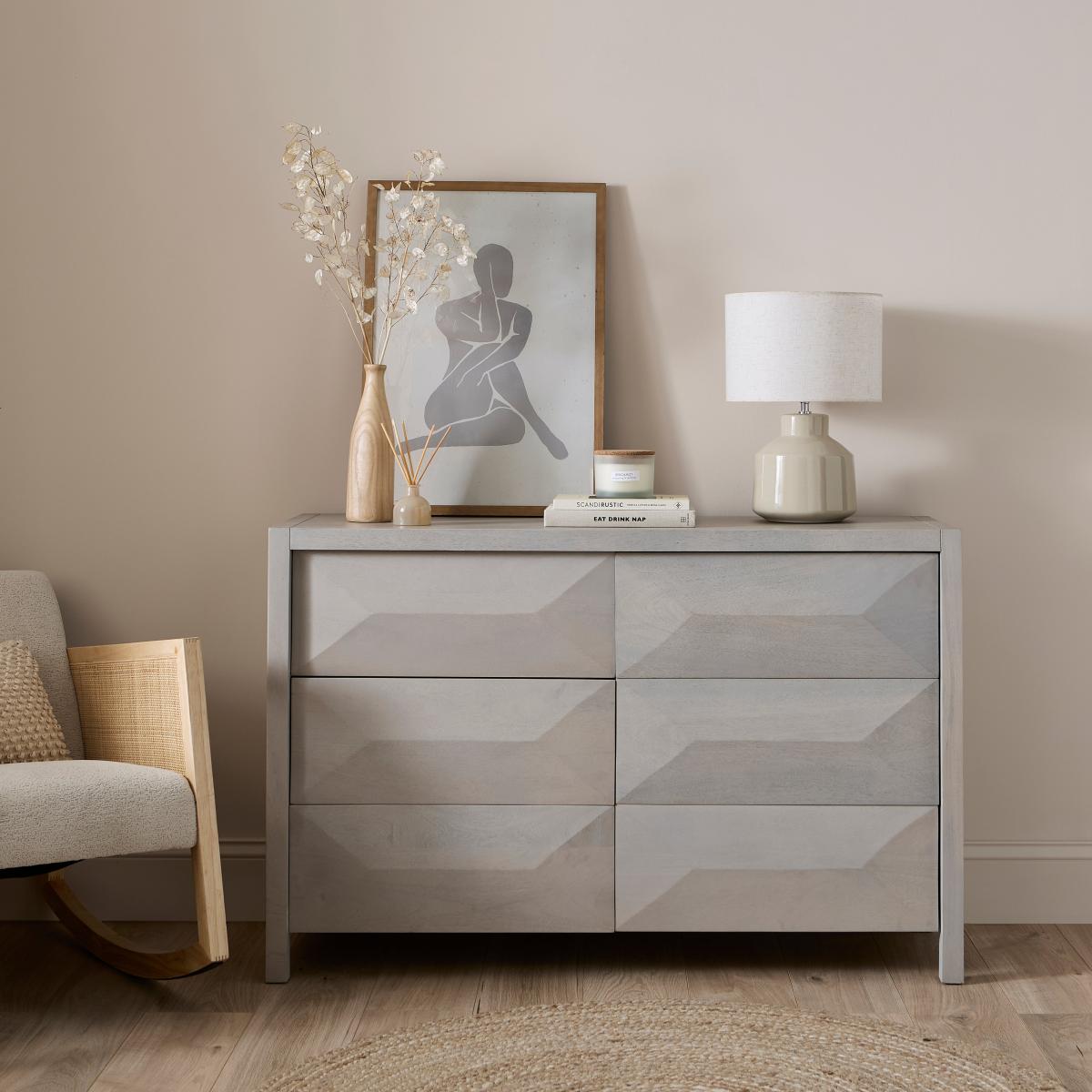 Watkins 6 Drawer Chest, Mango Wood White – image 2