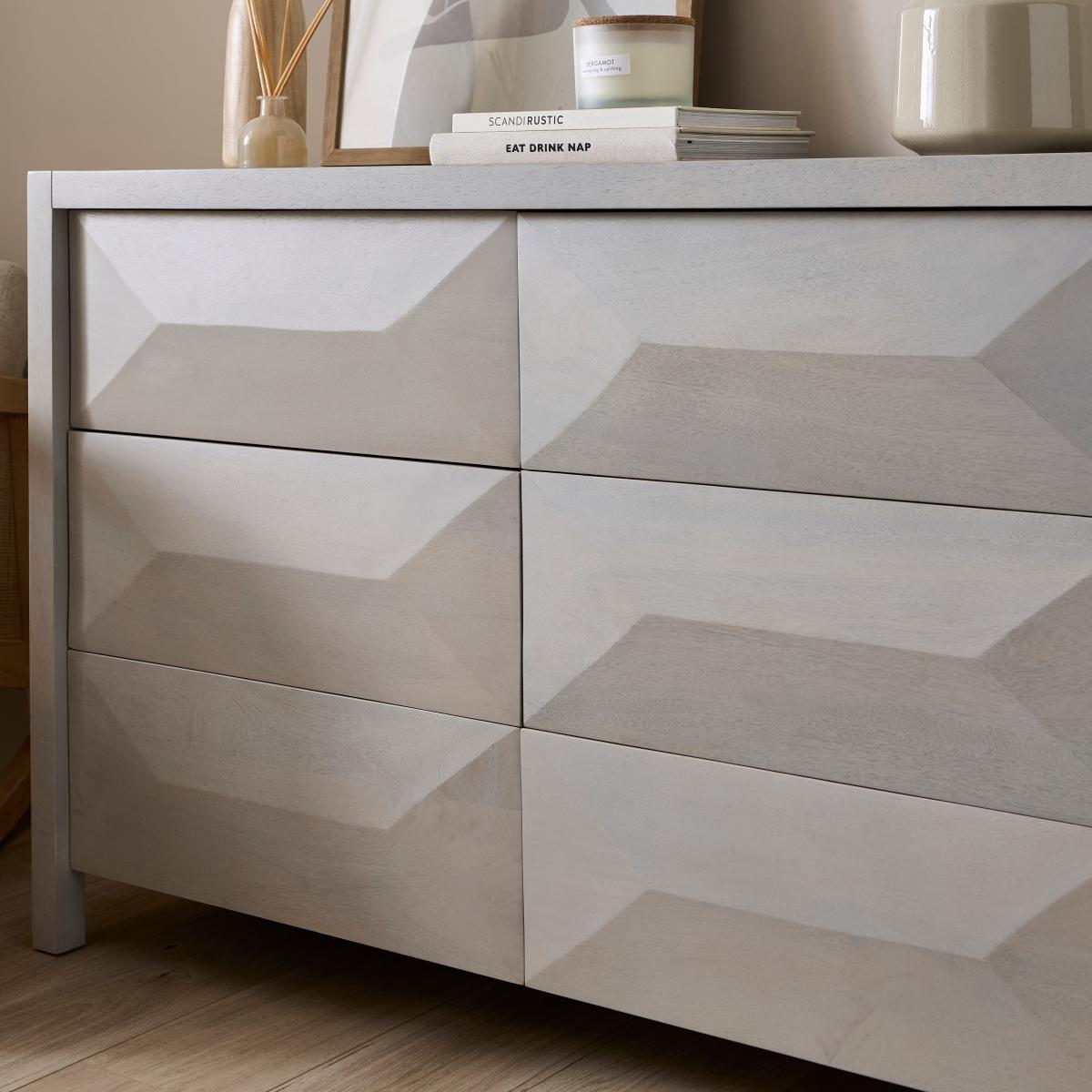 Watkins 6 Drawer Chest, Mango Wood White – image 4