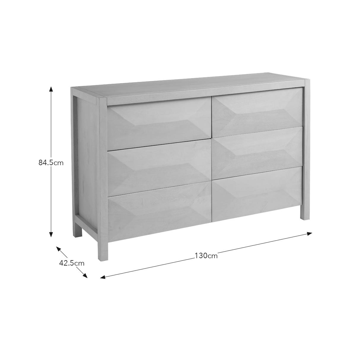 Watkins 6 Drawer Chest, Mango Wood White – image 7