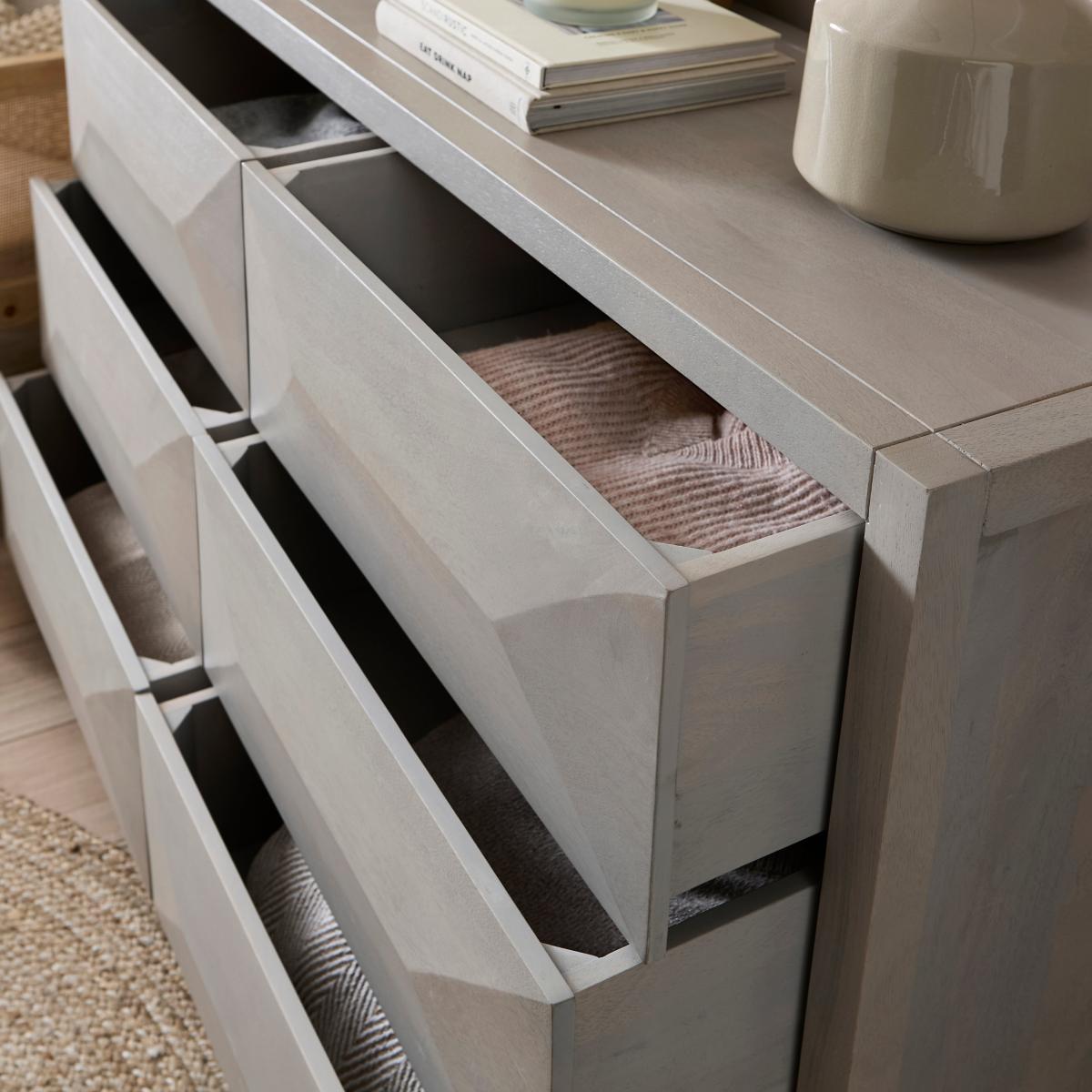 Watkins 6 Drawer Chest, Mango Wood White – image 1