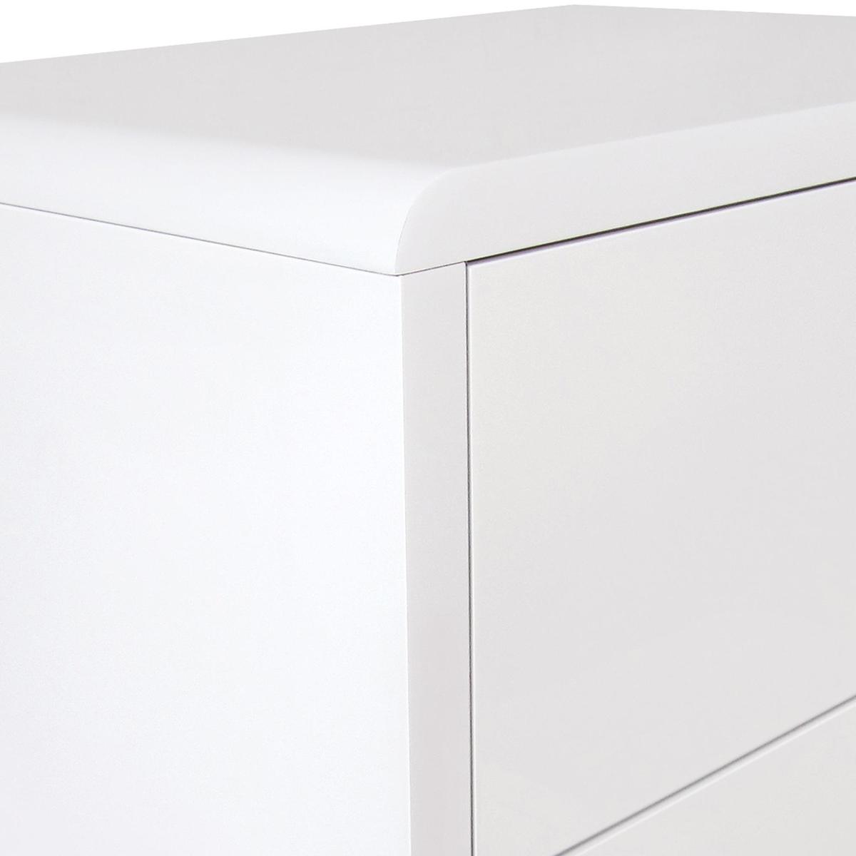 Soho White Gloss 2 Drawer Bedside Table White – image 6