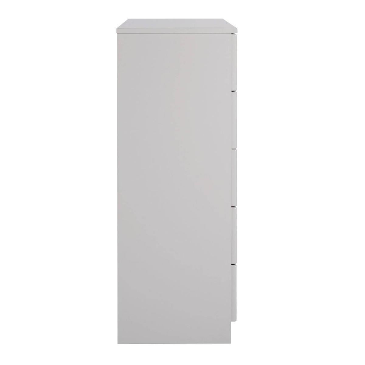 Legato Light Grey Gloss 5 Drawer Tallboy Cream – image 3