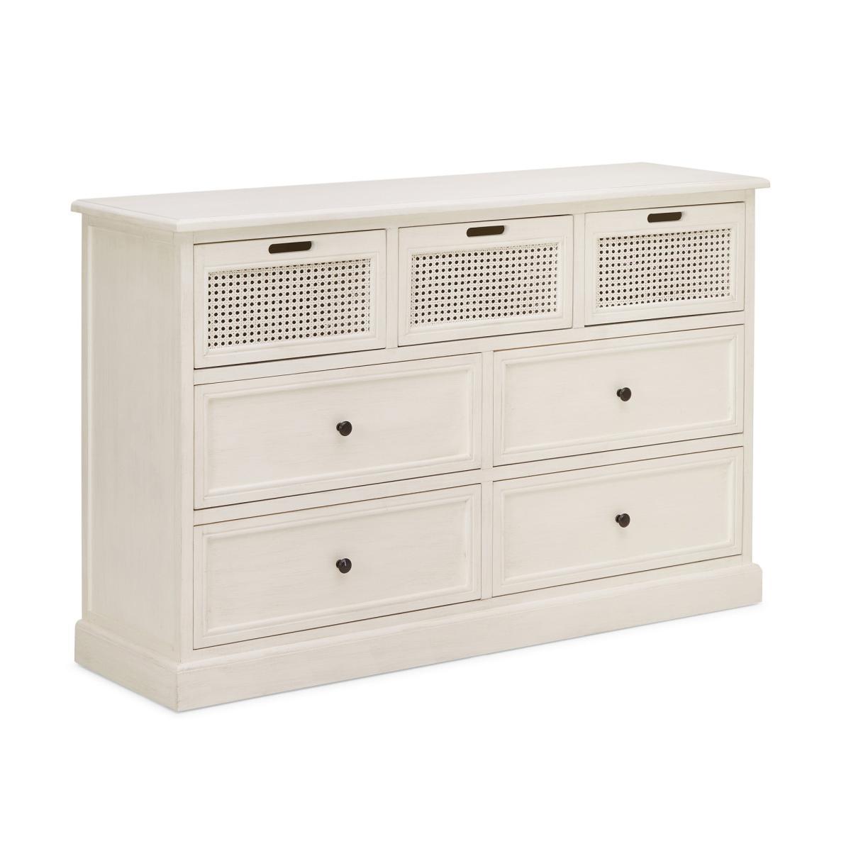 Lucy Cane Cream 7 Drawer Chest White – image 3