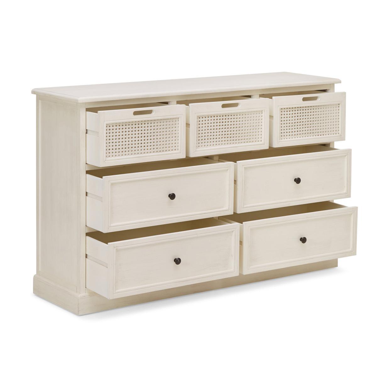 Lucy Cane Cream 7 Drawer Chest White – image 4