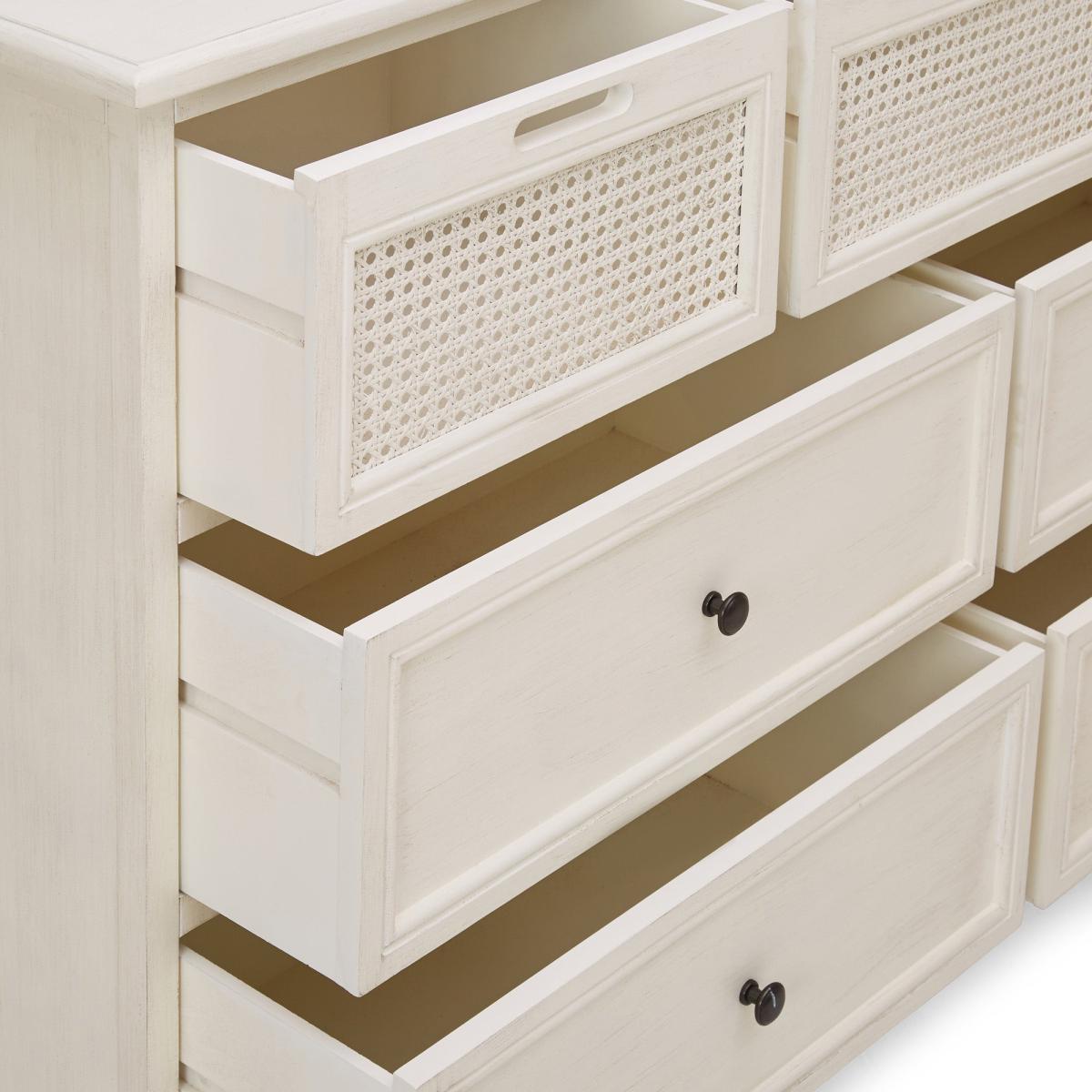 Lucy Cane Cream 7 Drawer Chest White – image 5