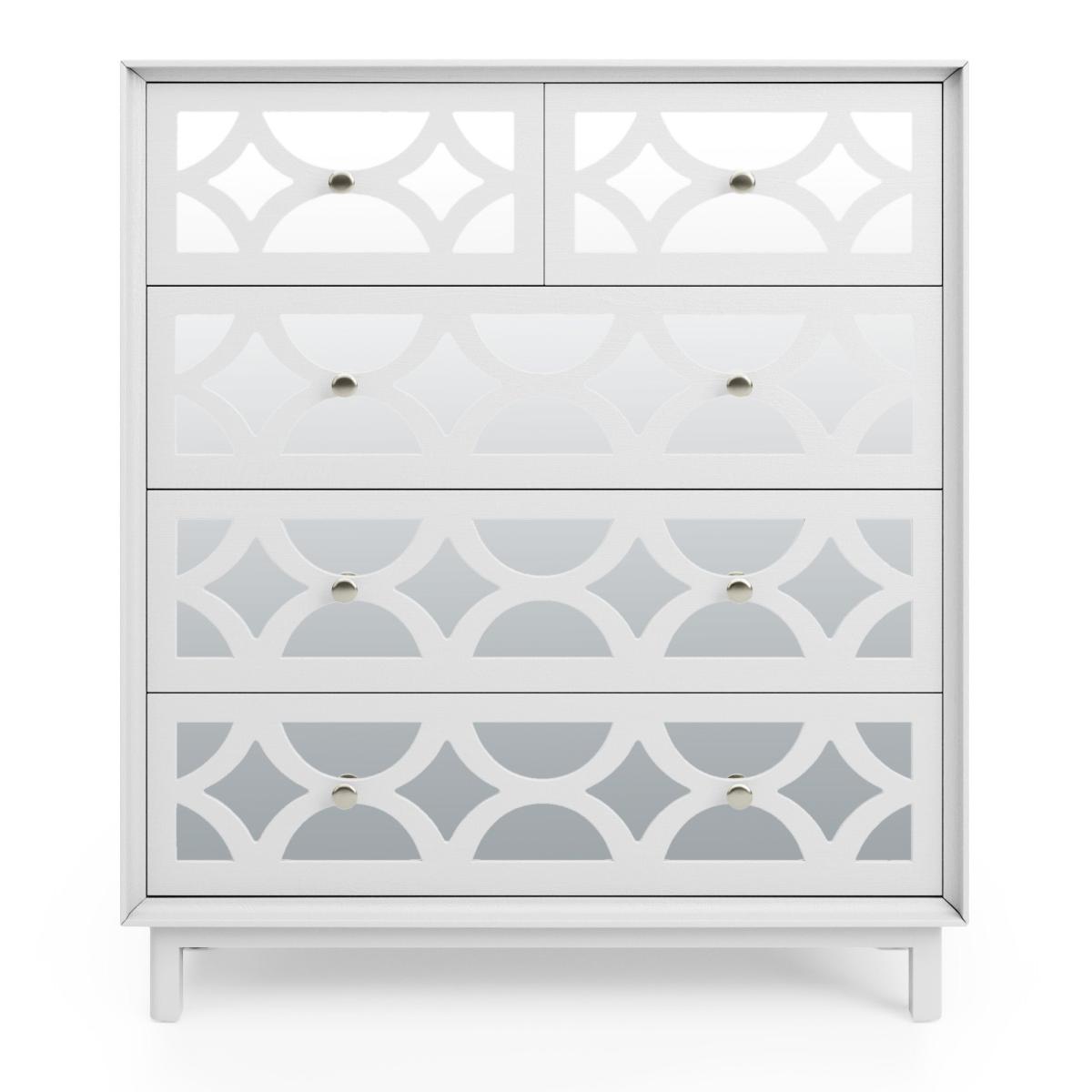 Delphi 5 Drawer Chest, Grey & Mirrored Grey – image 3