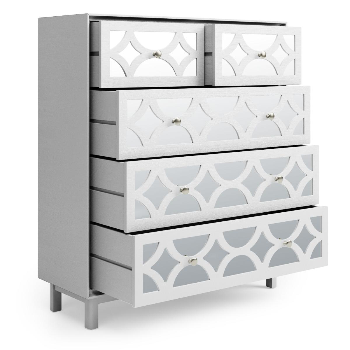 Delphi 5 Drawer Chest, Grey & Mirrored Grey – image 5
