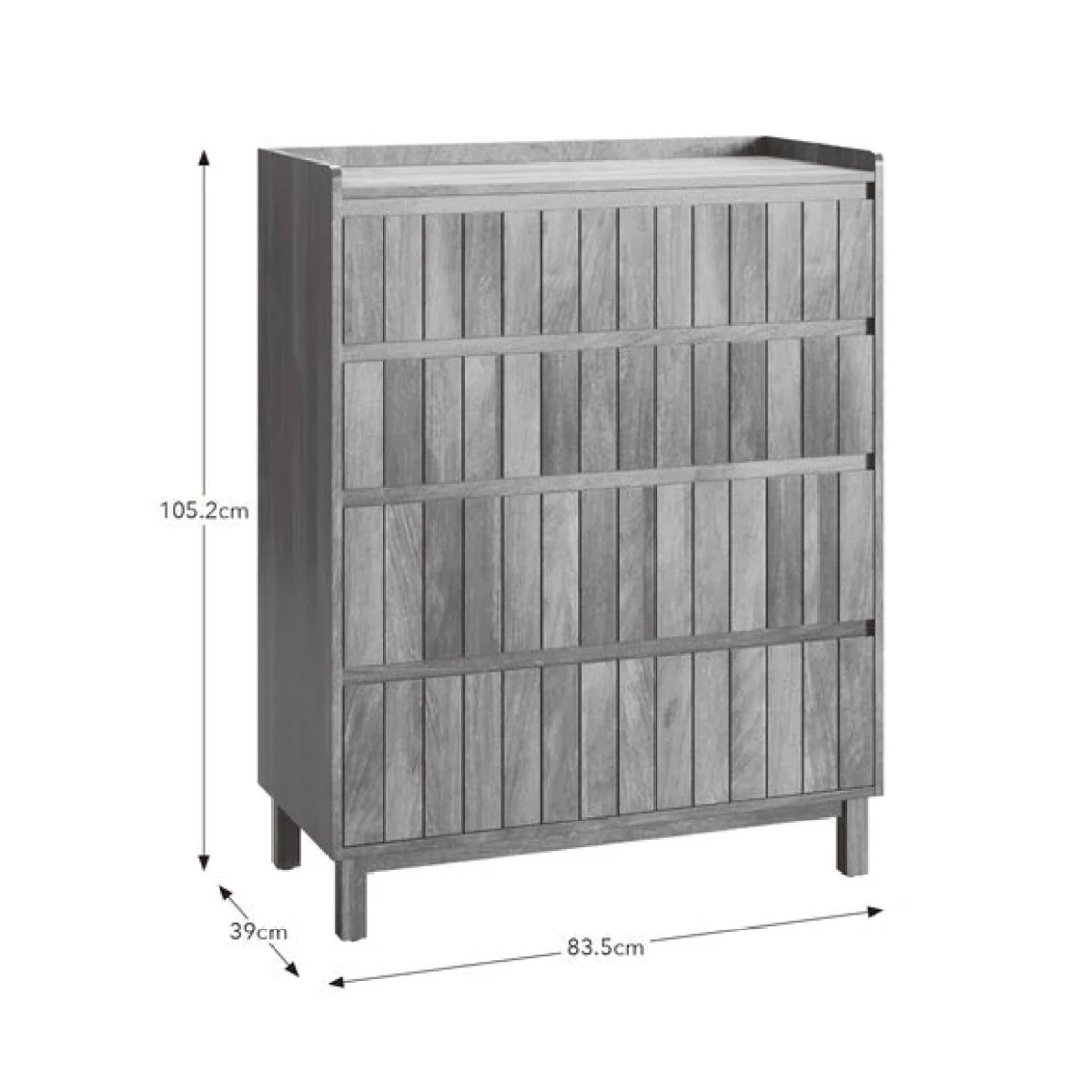 Humphrey 5 Drawer Chest, Mango Wood Effect – image 8