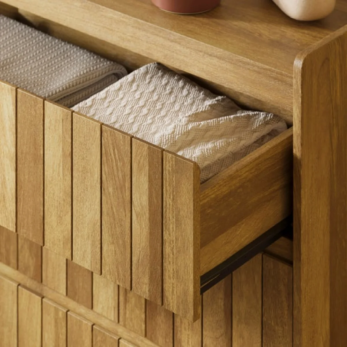 Humphrey 3 Drawer Chest, Mango Wood Effect – image 3