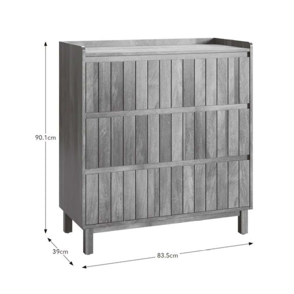 Humphrey 3 Drawer Chest, Mango Wood Effect – image 8