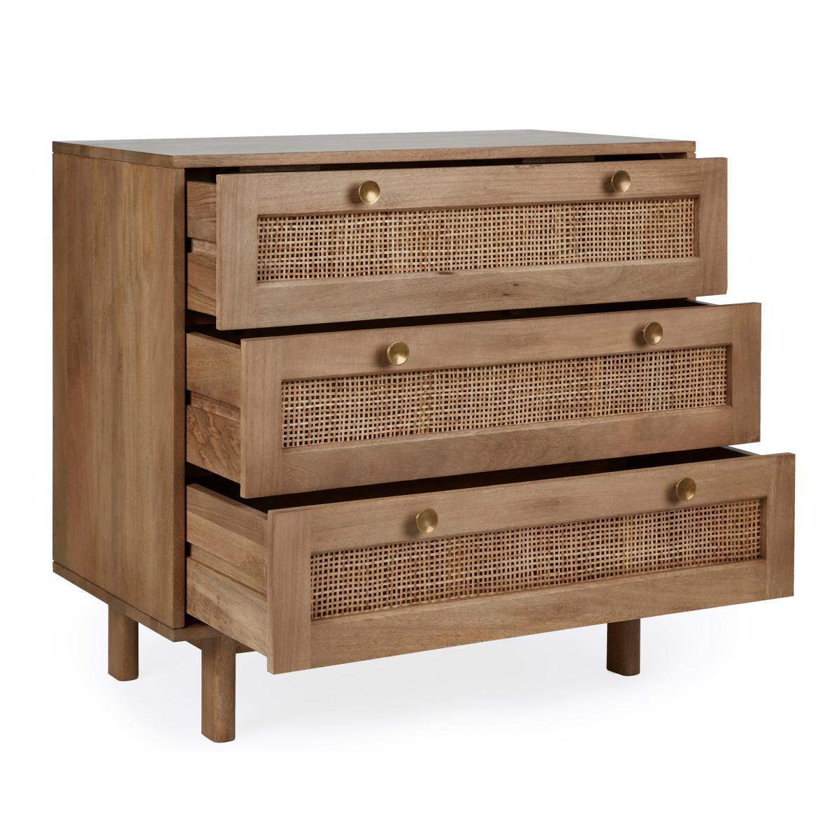 Indi 3 Drawer Chest Wood (Brown) – image 4