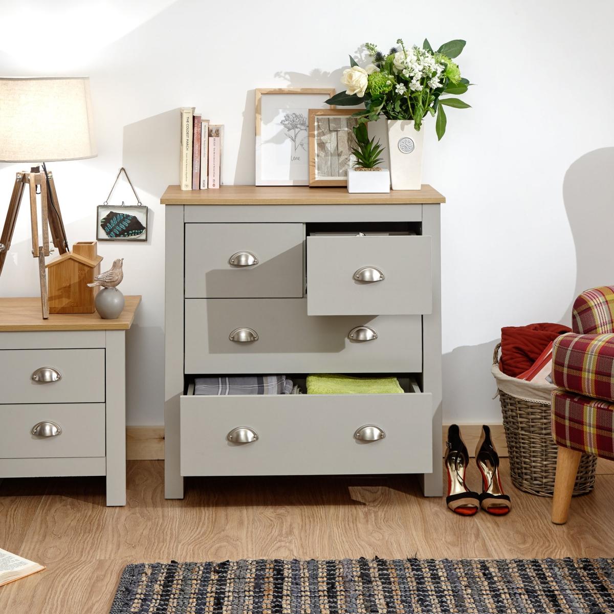 Return - Lancaster 4 Drawer Chest, Grey – image 3