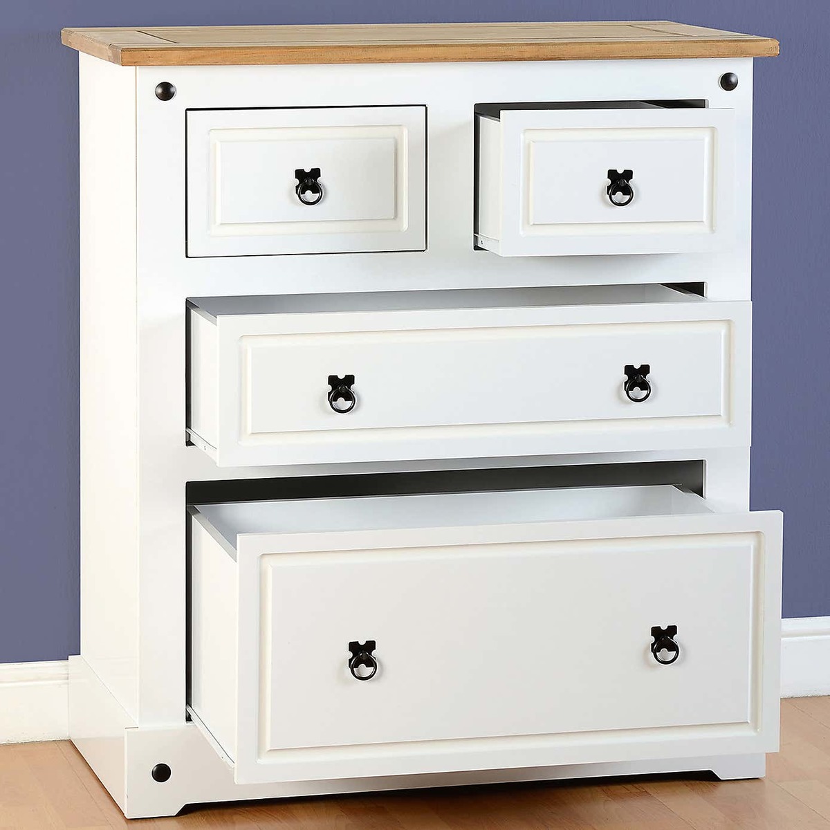 Corona White 4 Chest of Drawer White – image 3