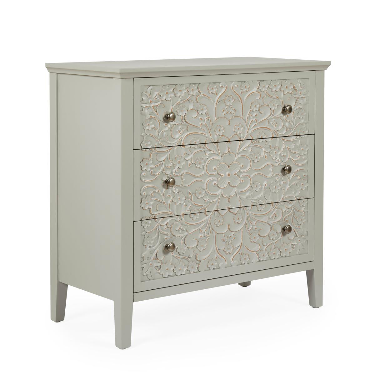 Josie Floral 3 Drawer Chest Grey – image 3