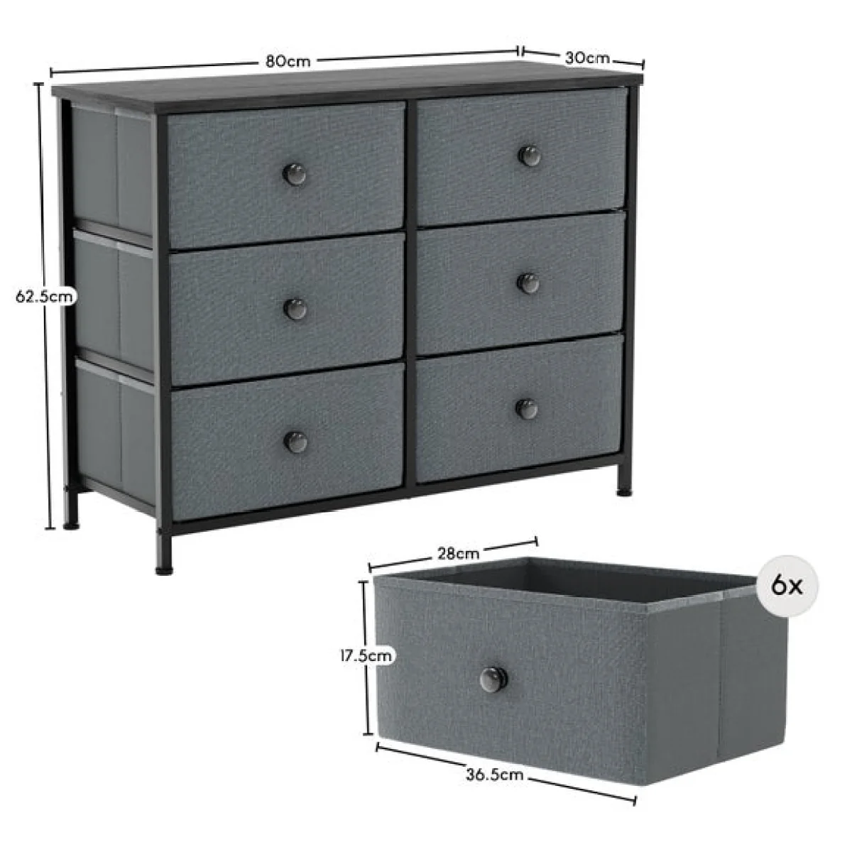 Maye 6 Drawer Fabric Chest – image 9