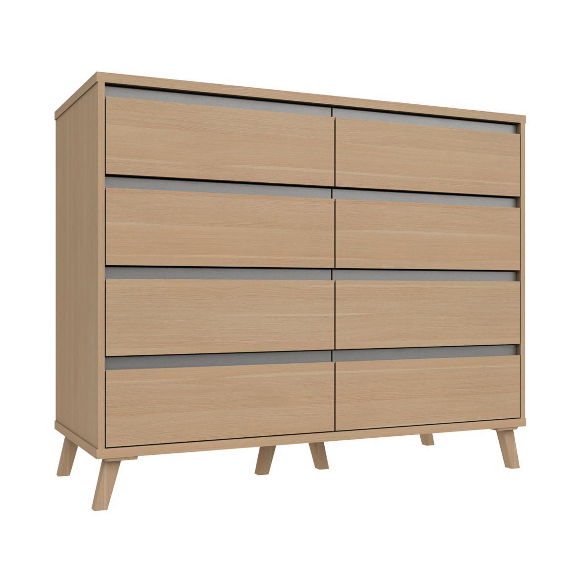 Jenson 8 Drawer Wide Chest Brown – image 2