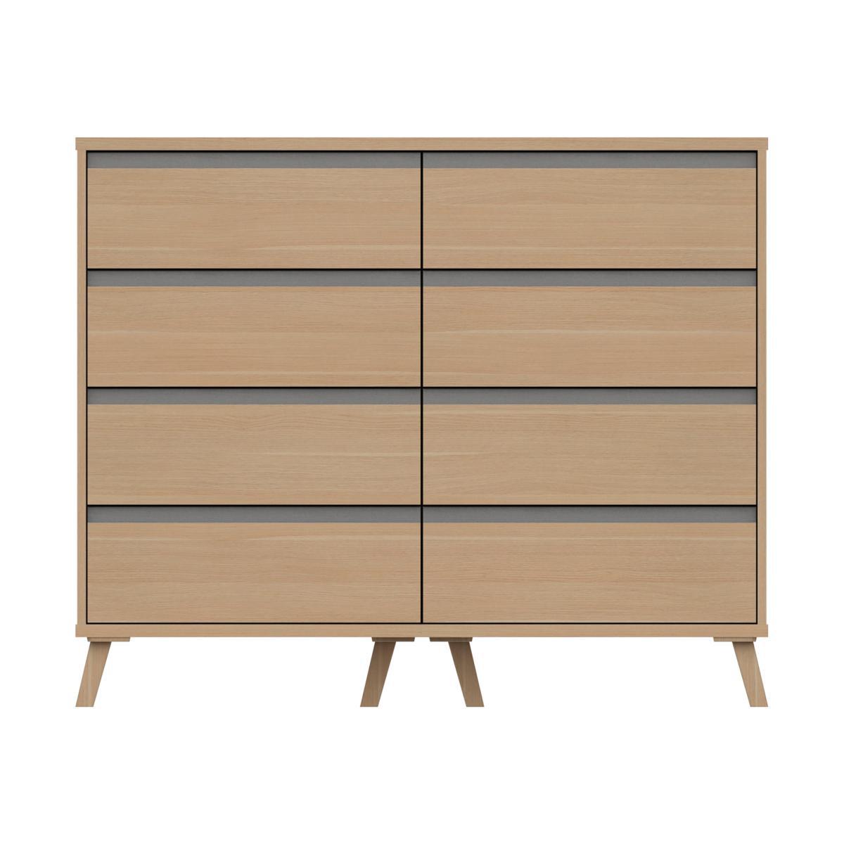 Jenson 8 Drawer Wide Chest Brown – image 1