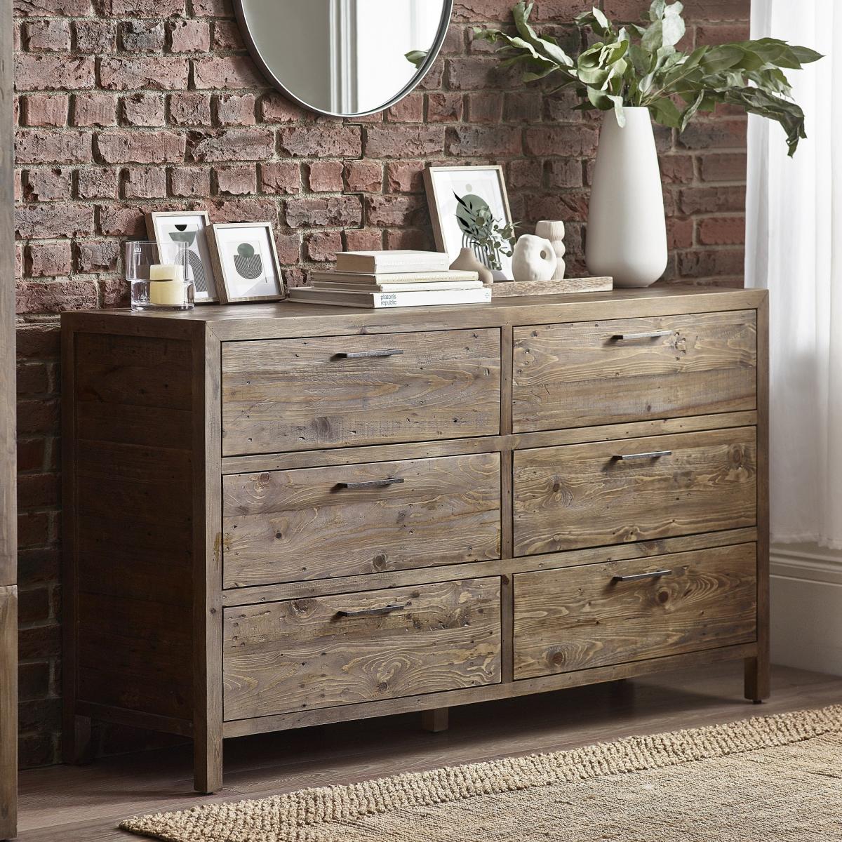 Homer 6 Drawer Wide Chest, Pine Pine – image 2