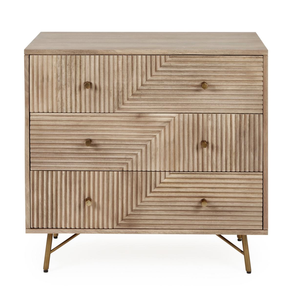 Priya 3 Drawer Chest Brown – image 2