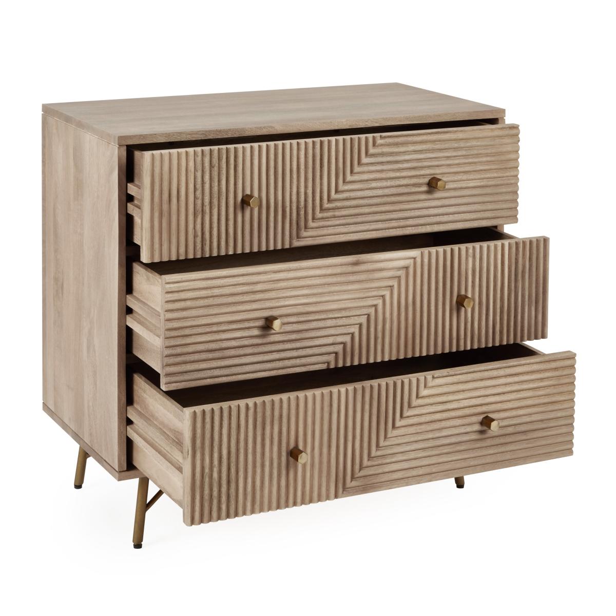 Priya 3 Drawer Chest Brown – image 4
