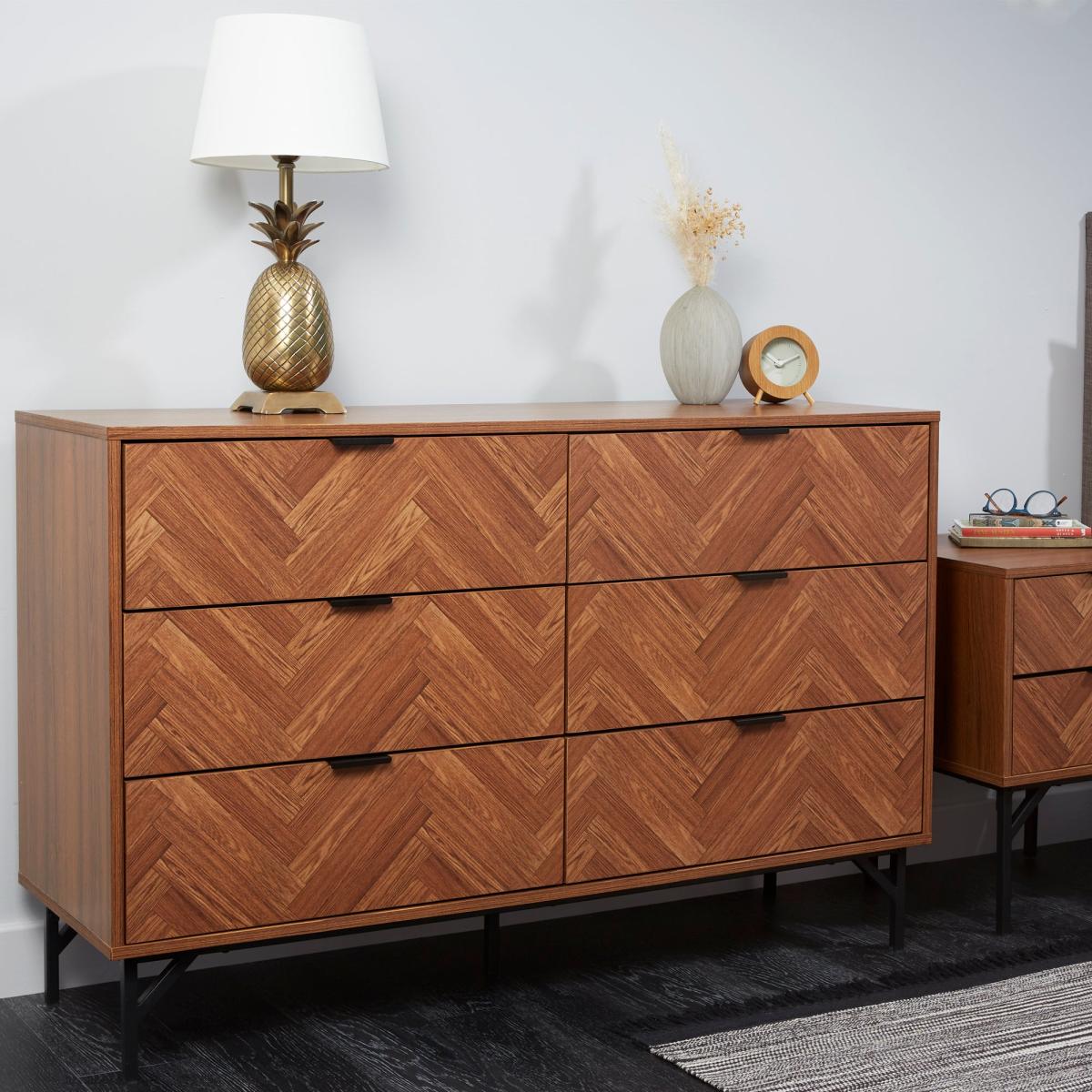Rowe 6 Drawer Chest Dark Wood (Brown) – image 7