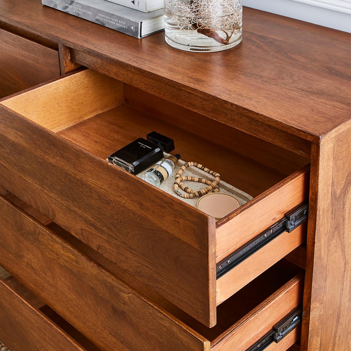 Brannock 6 Drawer Chest, Mid Stained Mango Wood Brown – image 3