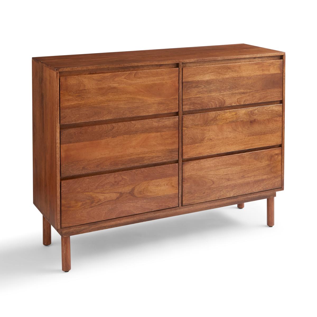 Brannock 6 Drawer Chest, Mid Stained Mango Wood Brown – image 5