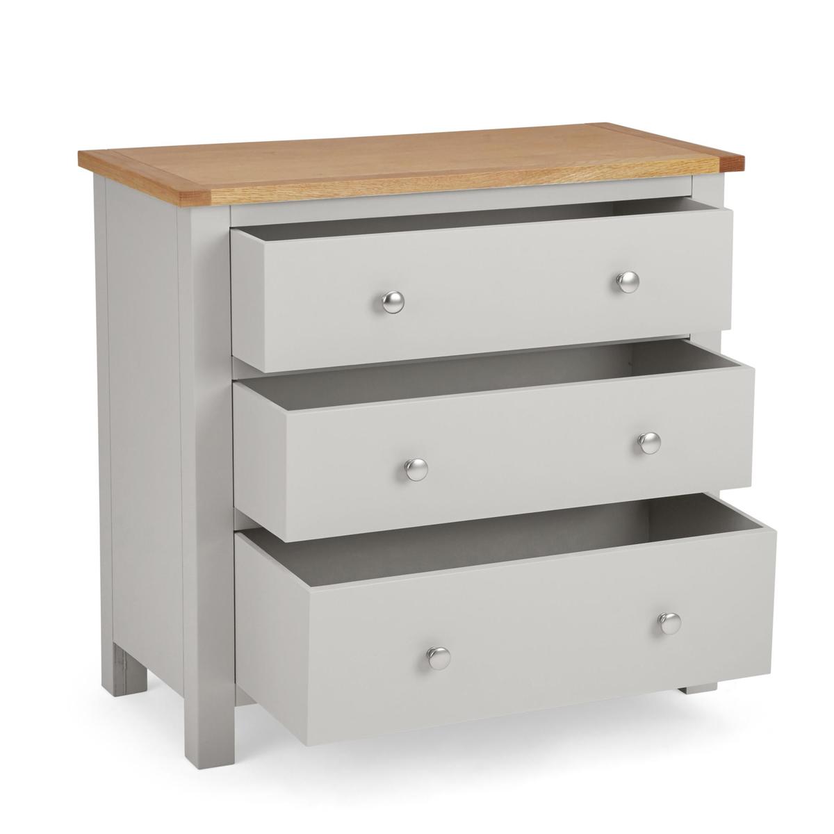 Bromley Grey 3 Drawer Chest Grey – image 4